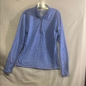 Nike Heathered Blue Quarter-Zip Top